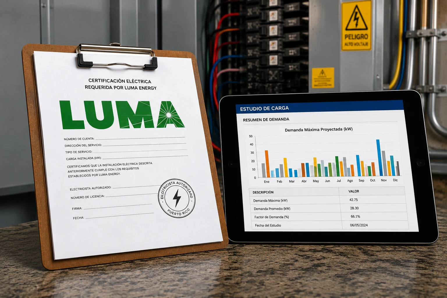 Certificaciones Eléctricas LUMA y Estudios de Carga photo